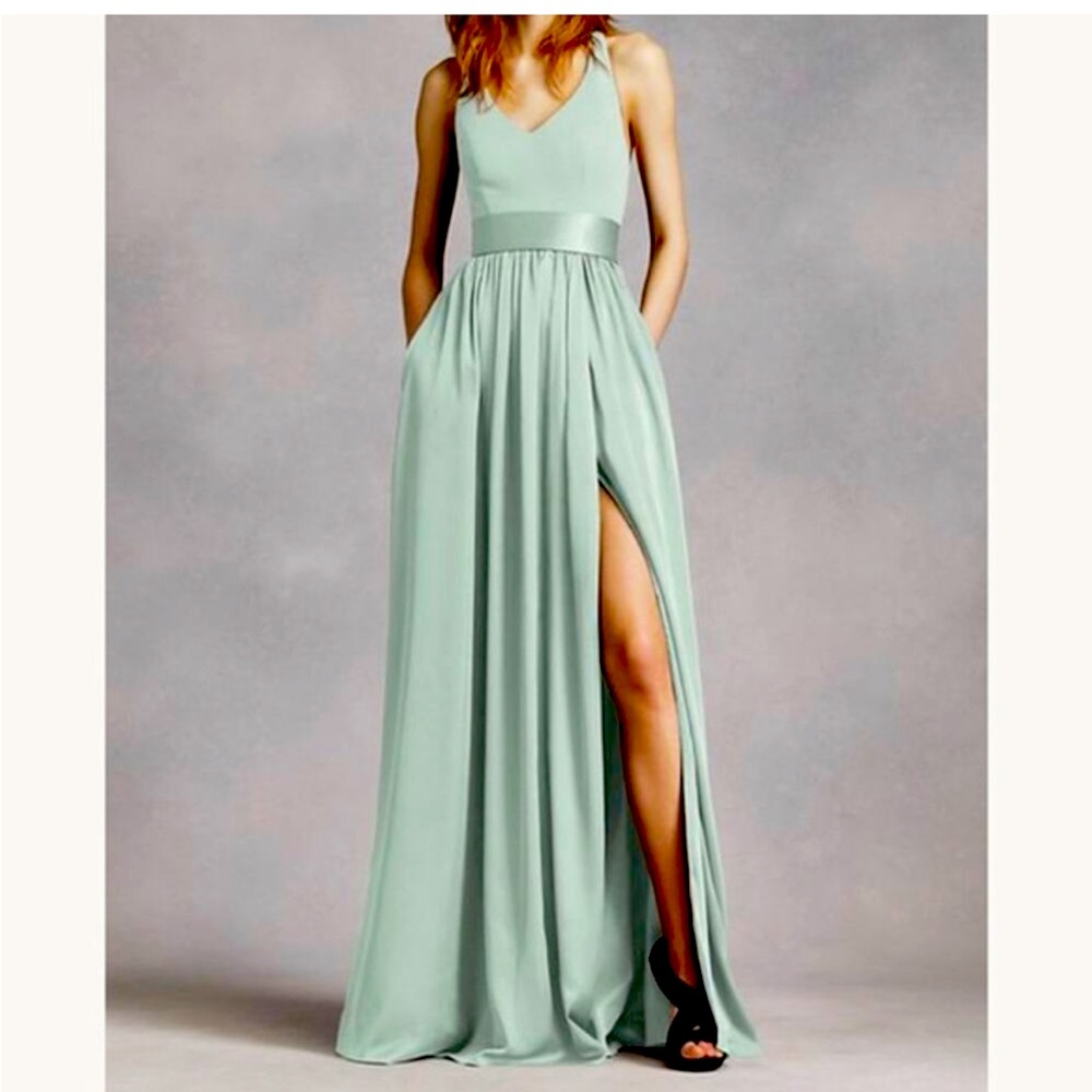 White by Vera Wang Sage Green Formal Dress -Worn once, like new condition